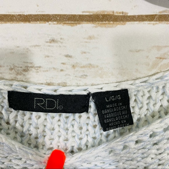 RDI Blue Ombre Open Knit Colorblock Sweater Size L - Picture 2 of 7